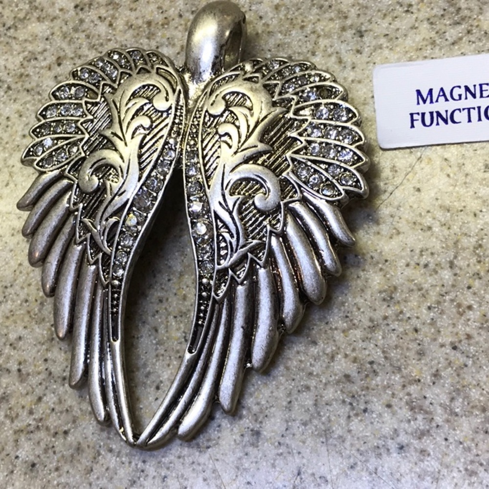 Angel Wings Pendant Silver /Black Tone - image 6